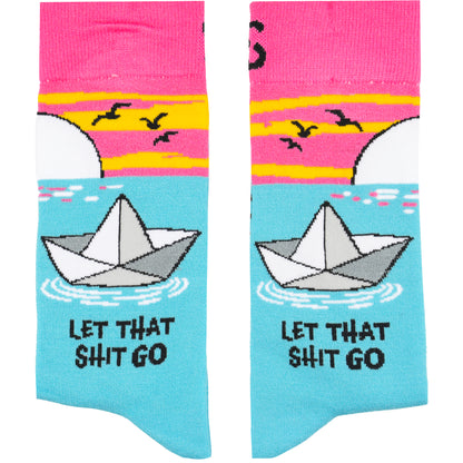 Let That Shit Go Natural Bamboo Knit Socks