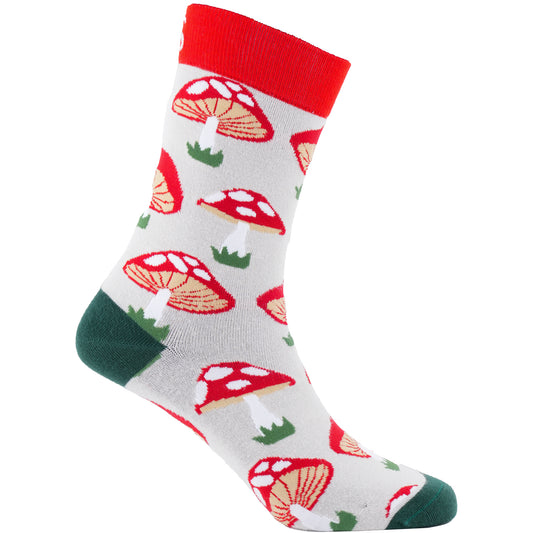 Mushrooms Natural Bamboo Knit Socks