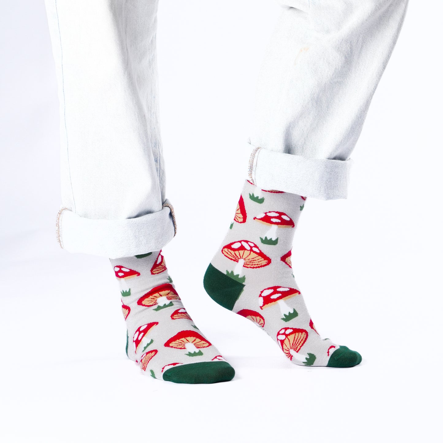 Mushrooms Natural Bamboo Knit Socks