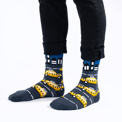 NY Taxis Natural Bamboo Knit Socks