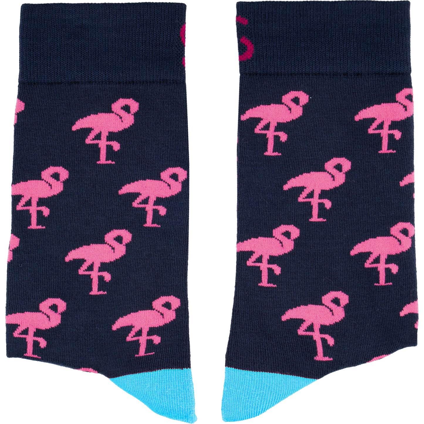 Flamingo Navy Fashion Bamboo Knit Socks