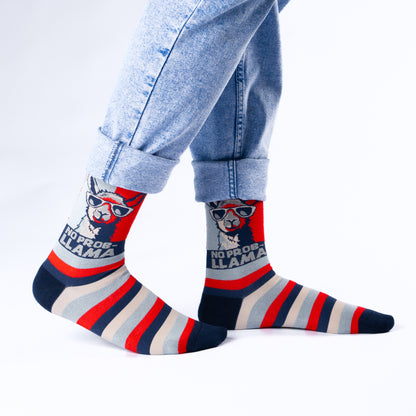 No Prob-Llama Natural Bamboo Knit Socks