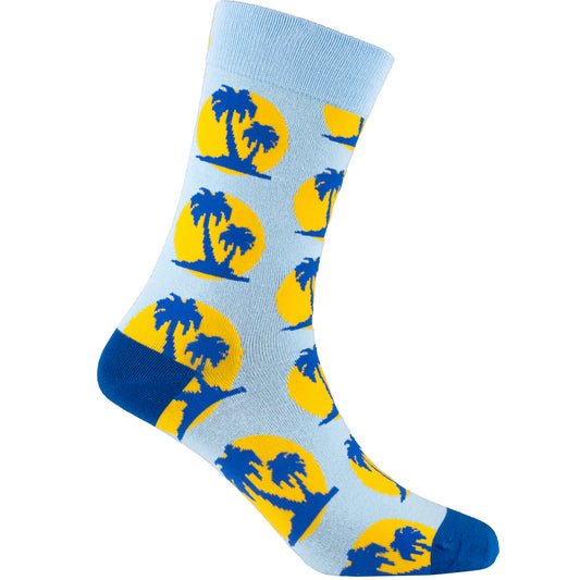 Palm Trees Natural Bamboo Knit Socks