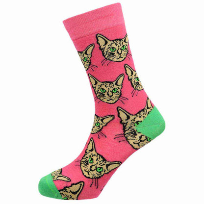 Pink Kitty Natural Bamboo Knit Socks