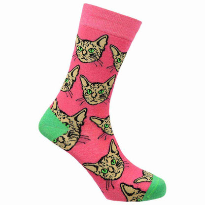 Pink Kitty Natural Bamboo Knit Socks