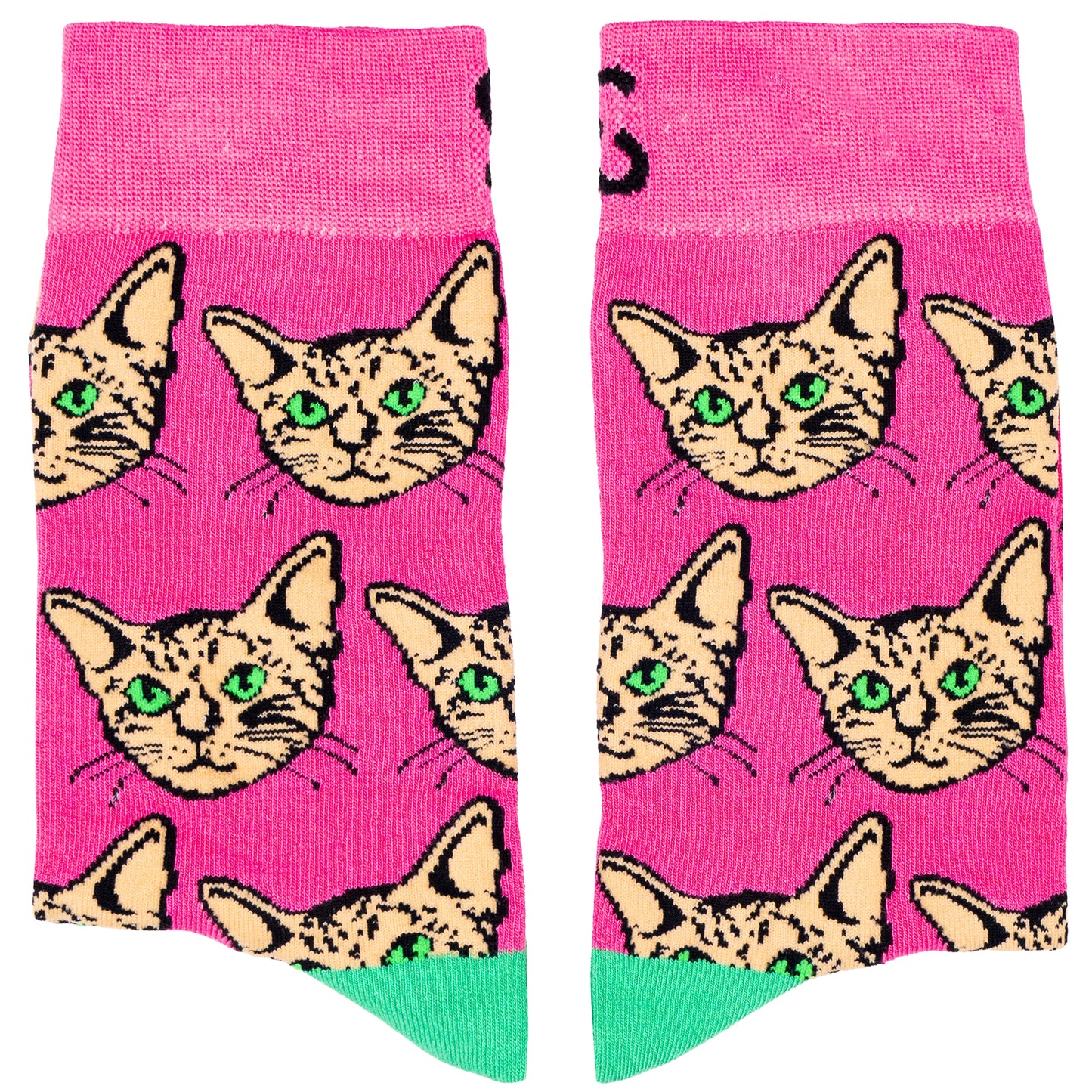 Pink Kitty Natural Bamboo Knit Socks