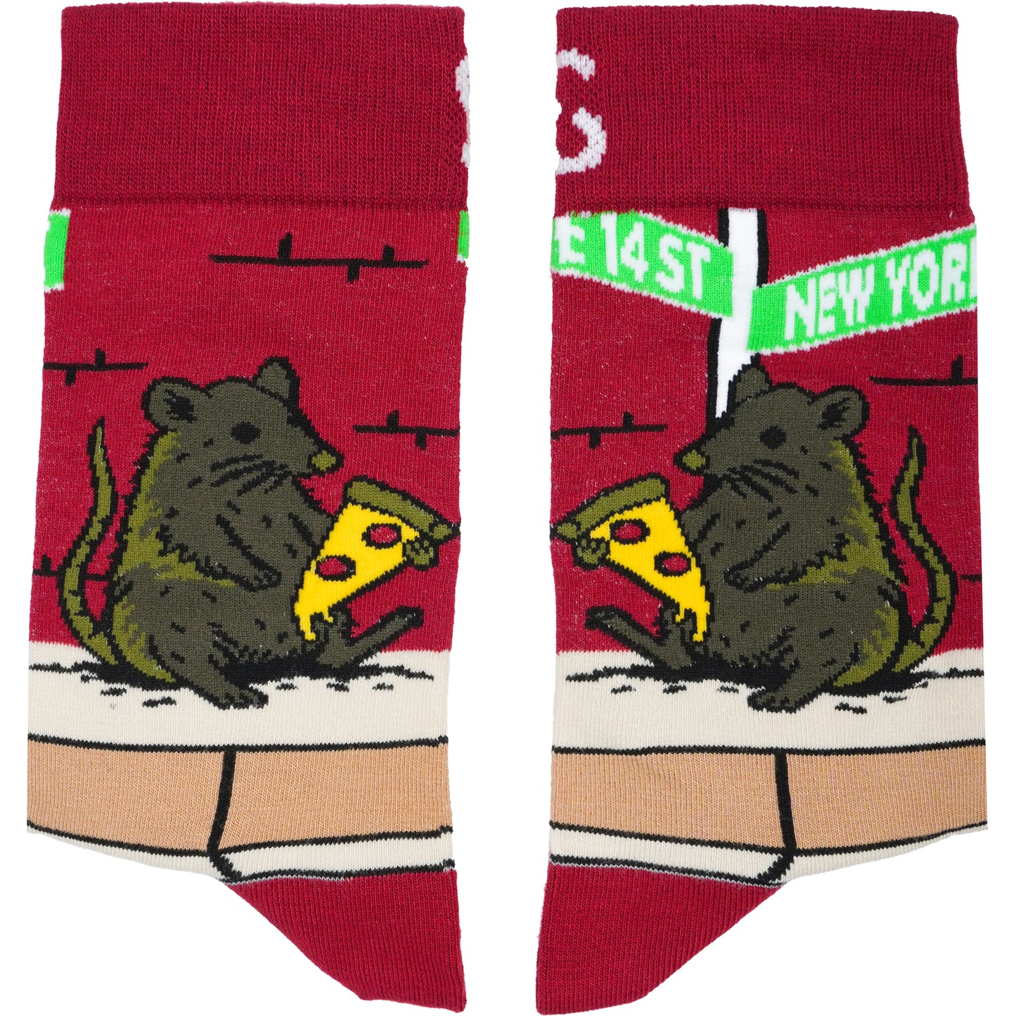 Pizza Rat Bamboo Crew Socks
