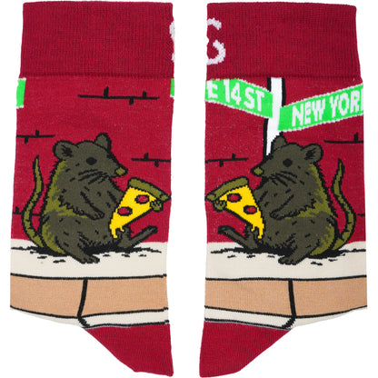 Pizza Rat Bamboo Crew Socks