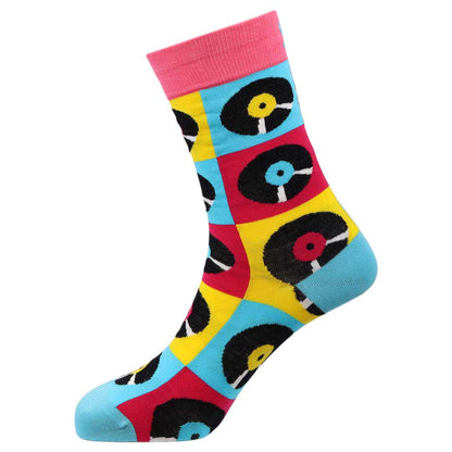 Retro Vinyl Natural Bamboo Knit Socks