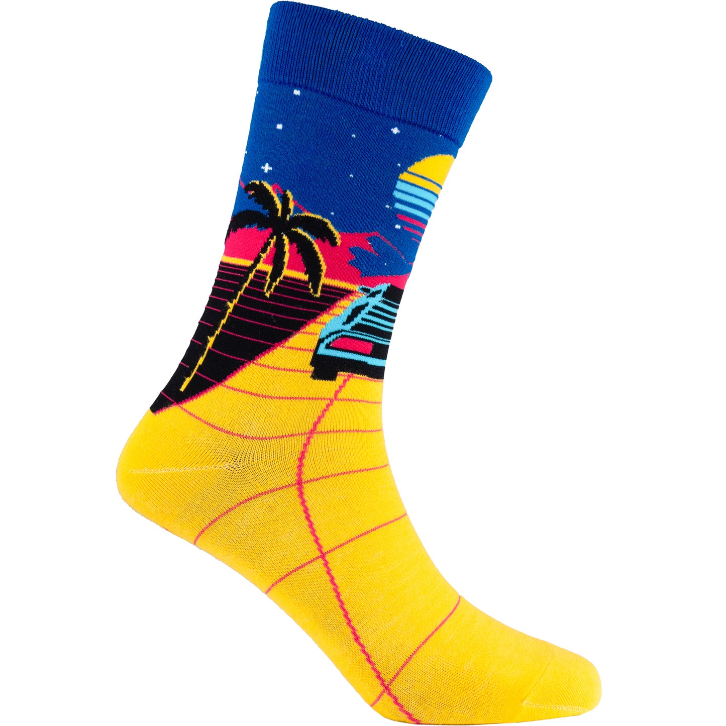 Retro Synthwave Natural Bamboo Knit Socks