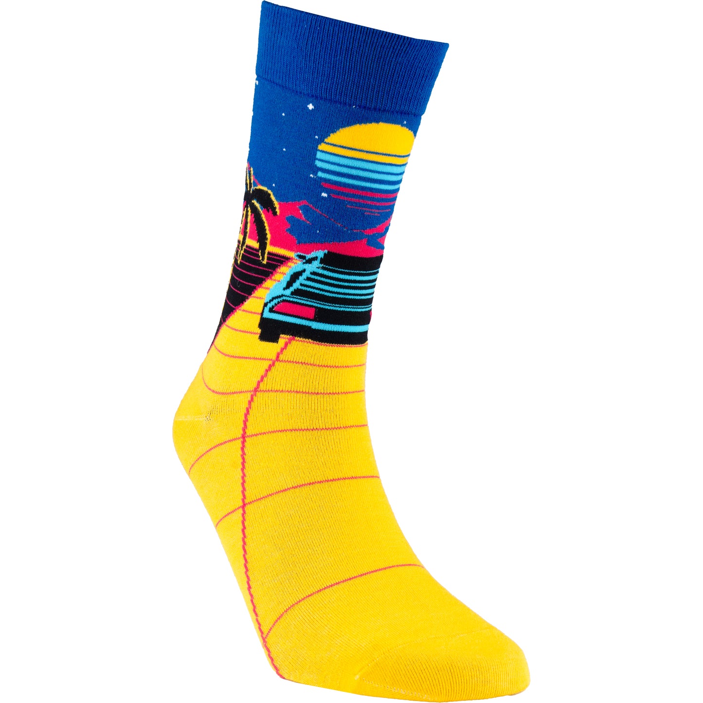 Retro Synthwave Natural Bamboo Knit Socks