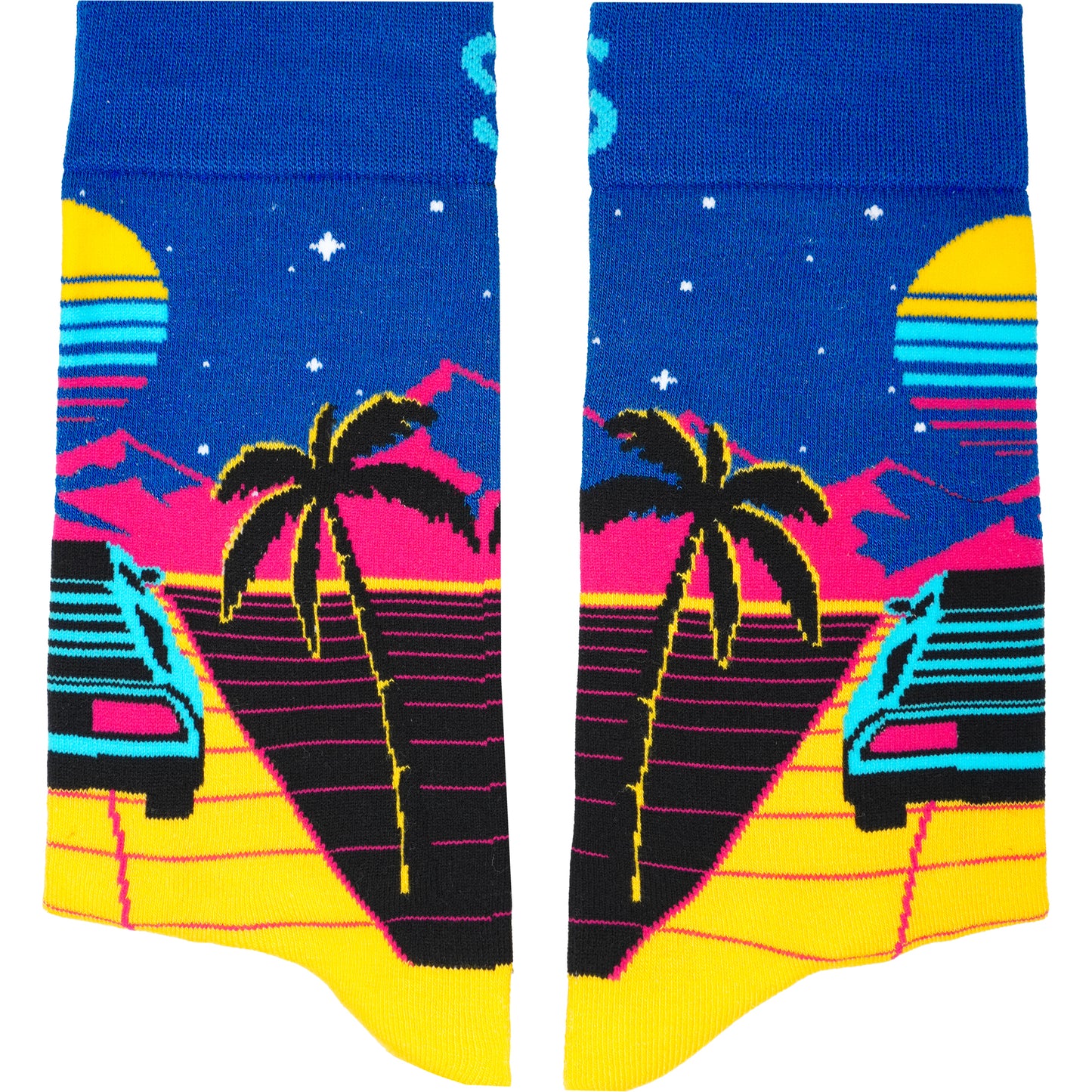 Retro Synthwave Natural Bamboo Knit Socks