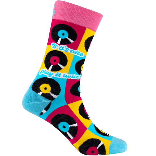 Retro Vinyl Natural Bamboo Knit Socks