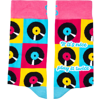 Retro Vinyl Natural Bamboo Knit Socks