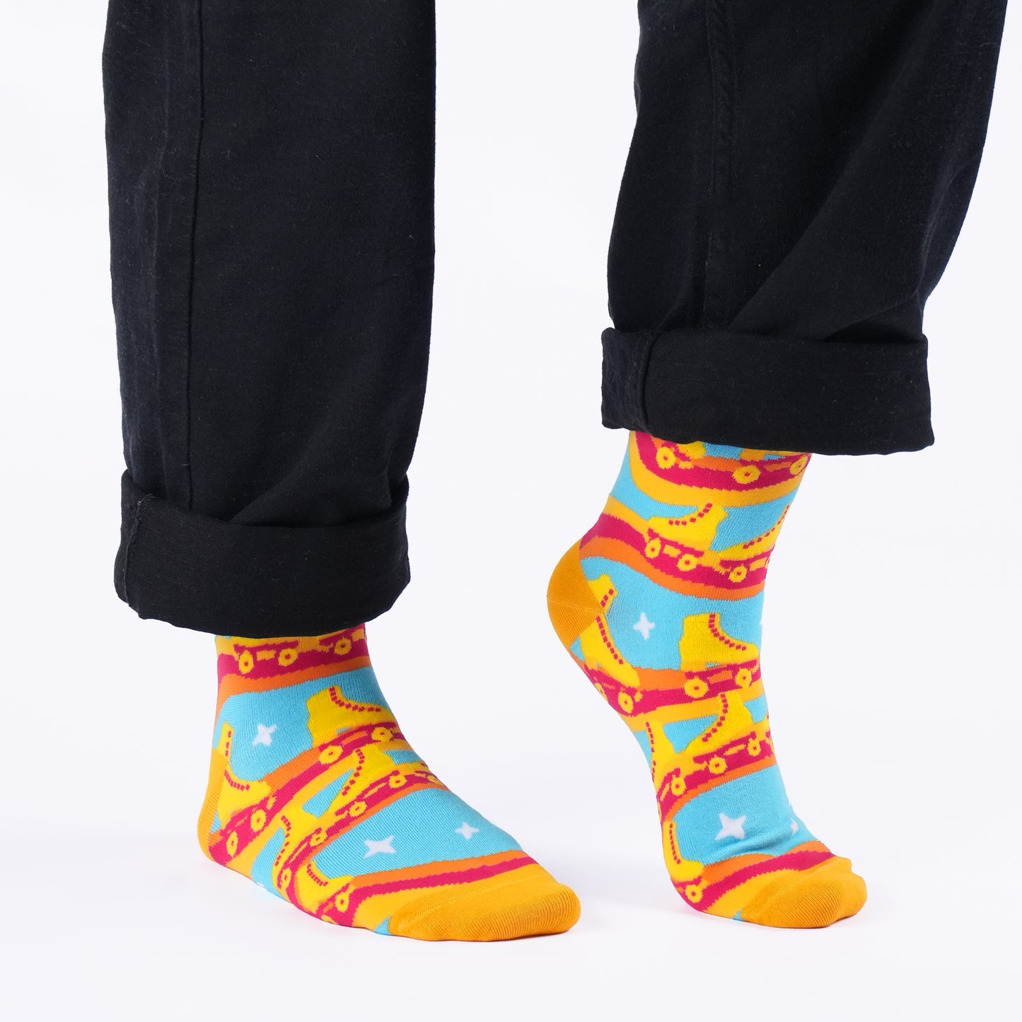 Roller Disco Natural Bamboo Knit Socks