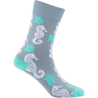 Sea Horses Bamboo Crew Socks