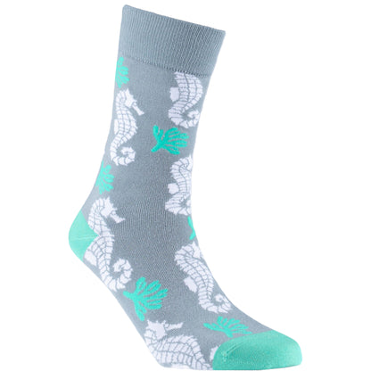 Sea Horses Bamboo Crew Socks