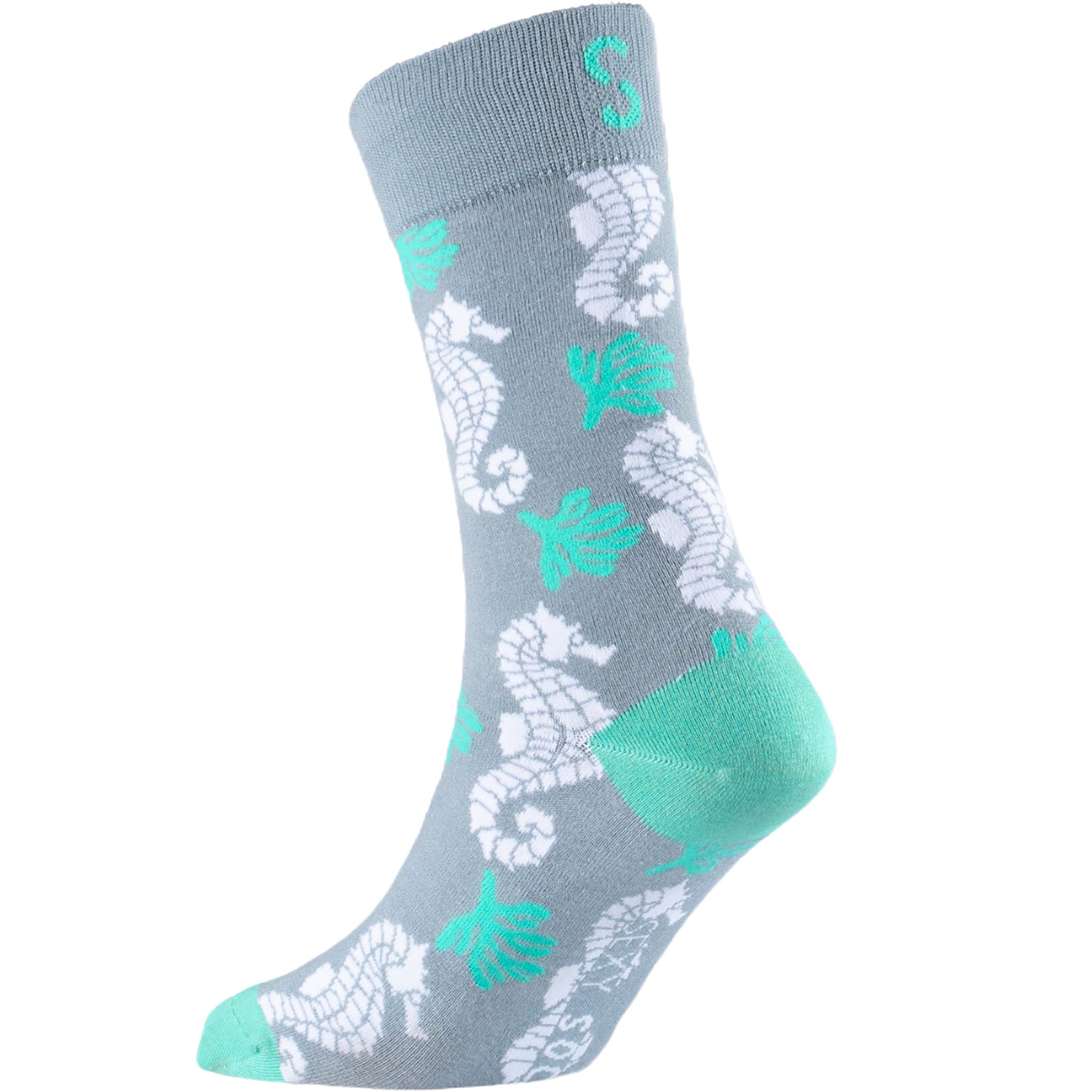 Sea Horses Bamboo Crew Socks