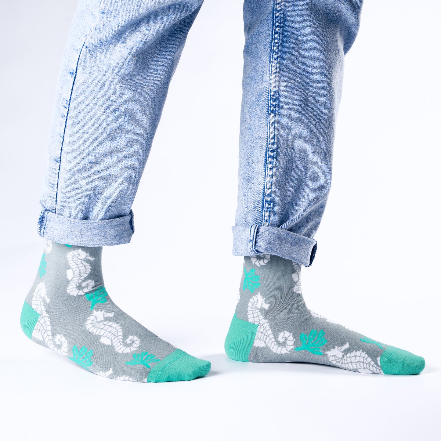 Sea Horses Bamboo Crew Socks