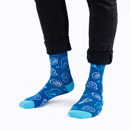 Seashells Natural Bamboo Knit Socks