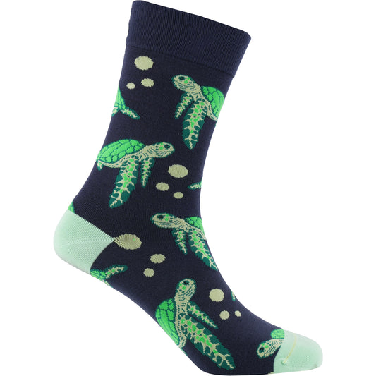 Sea Turtle Bamboo Crew Socks