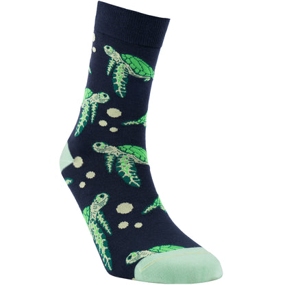 Sea Turtle Bamboo Crew Socks