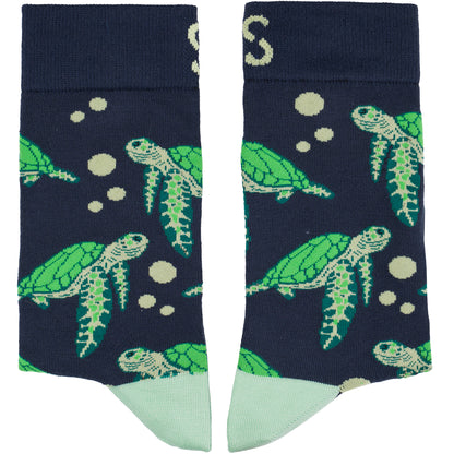 Sea Turtle Bamboo Crew Socks