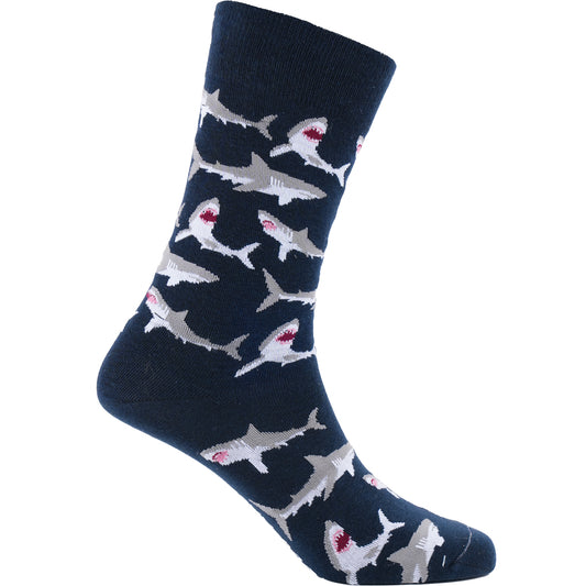 Sharks Natural Bamboo Knit Socks