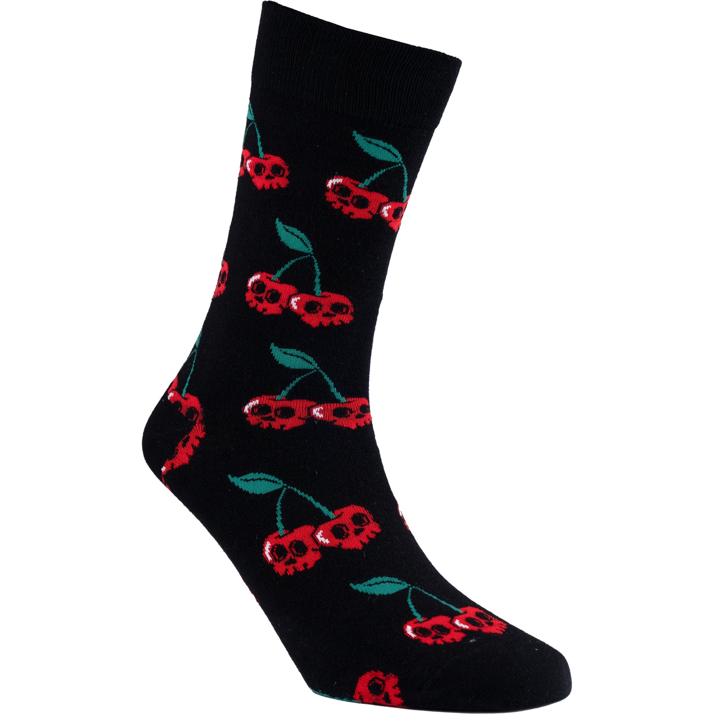Skull Cherries Natural Bamboo Knit Socks