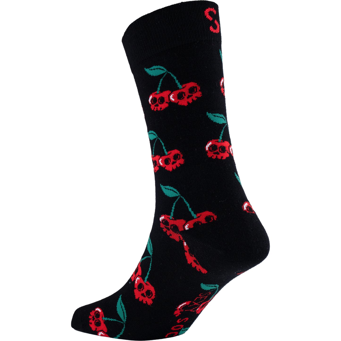 Skull Cherries Natural Bamboo Knit Socks