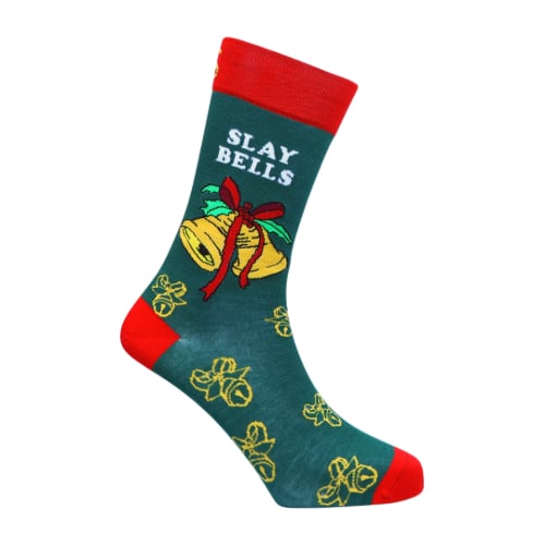 Slay Bells Natural Bamboo Knit Socks