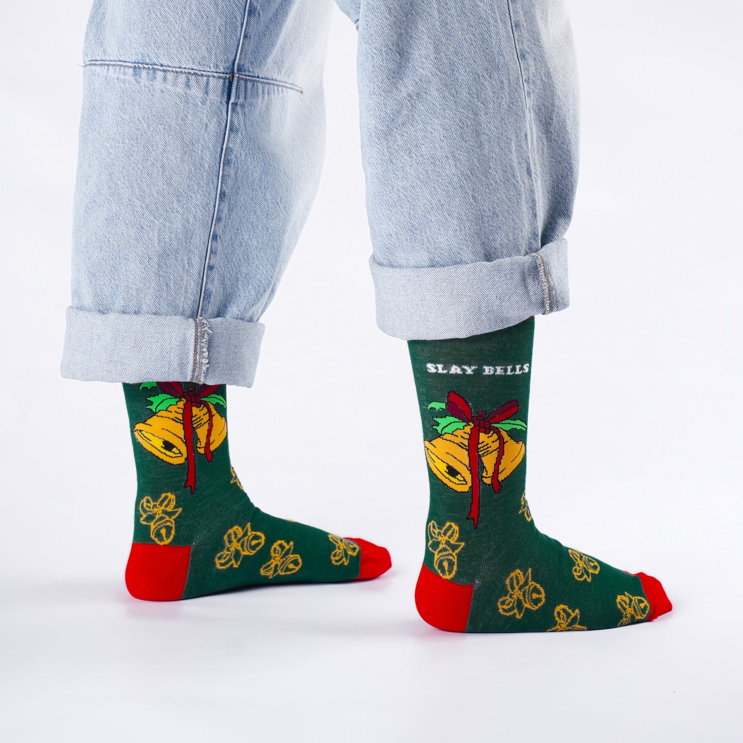 Slay Bells Natural Bamboo Knit Socks