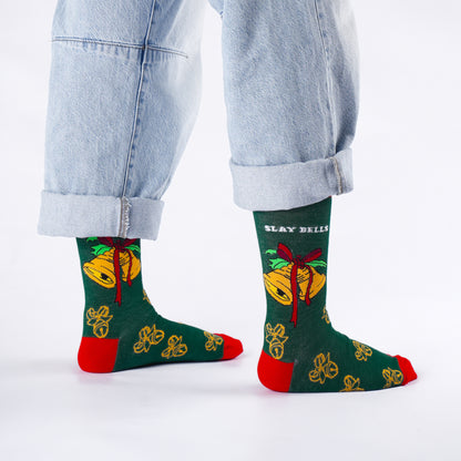 Slay Bells Natural Bamboo Knit Socks
