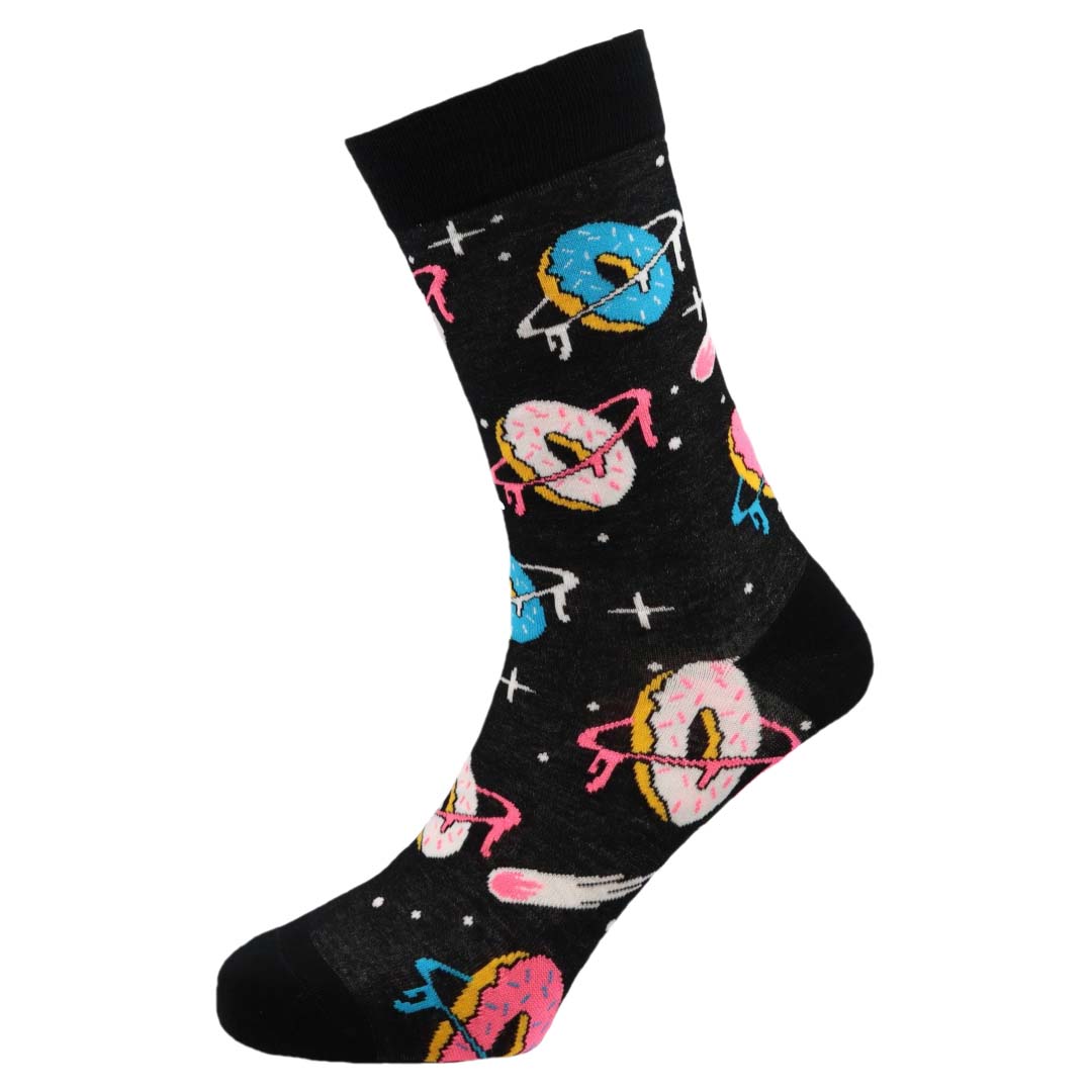 Space Donuts Natural Bamboo Knit Socks