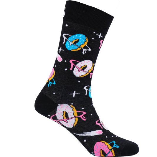 Space Donuts Natural Bamboo Knit Socks