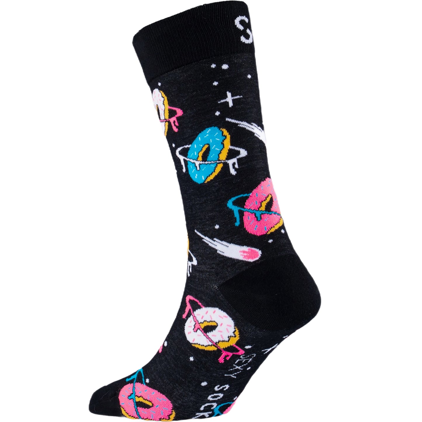 Space Donuts Natural Bamboo Knit Socks