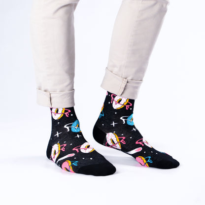 Space Donuts Natural Bamboo Knit Socks
