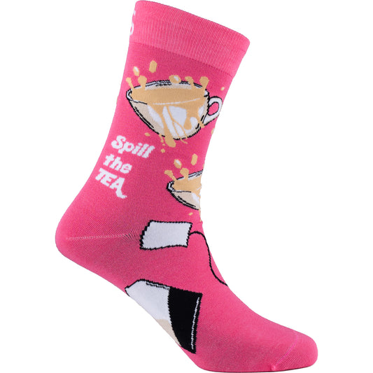 Spill The Tea Natural Bamboo Knit Socks