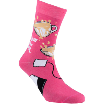 Spill The Tea Natural Bamboo Knit Socks