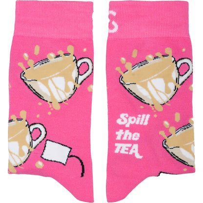Spill The Tea Natural Bamboo Knit Socks