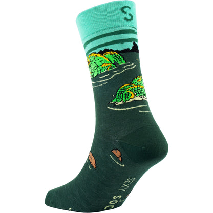 Swamp Gator Natural Bamboo Knit Socks