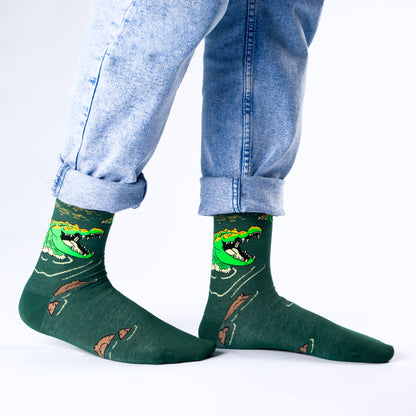 Swamp Gator Natural Bamboo Knit Socks