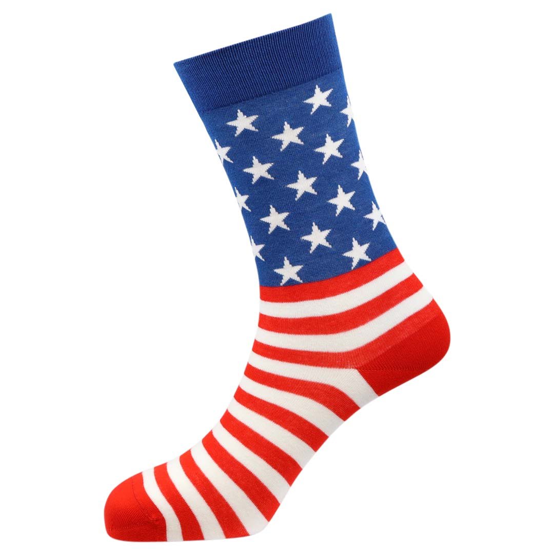 USA Flag Natural Bamboo Knit Socks