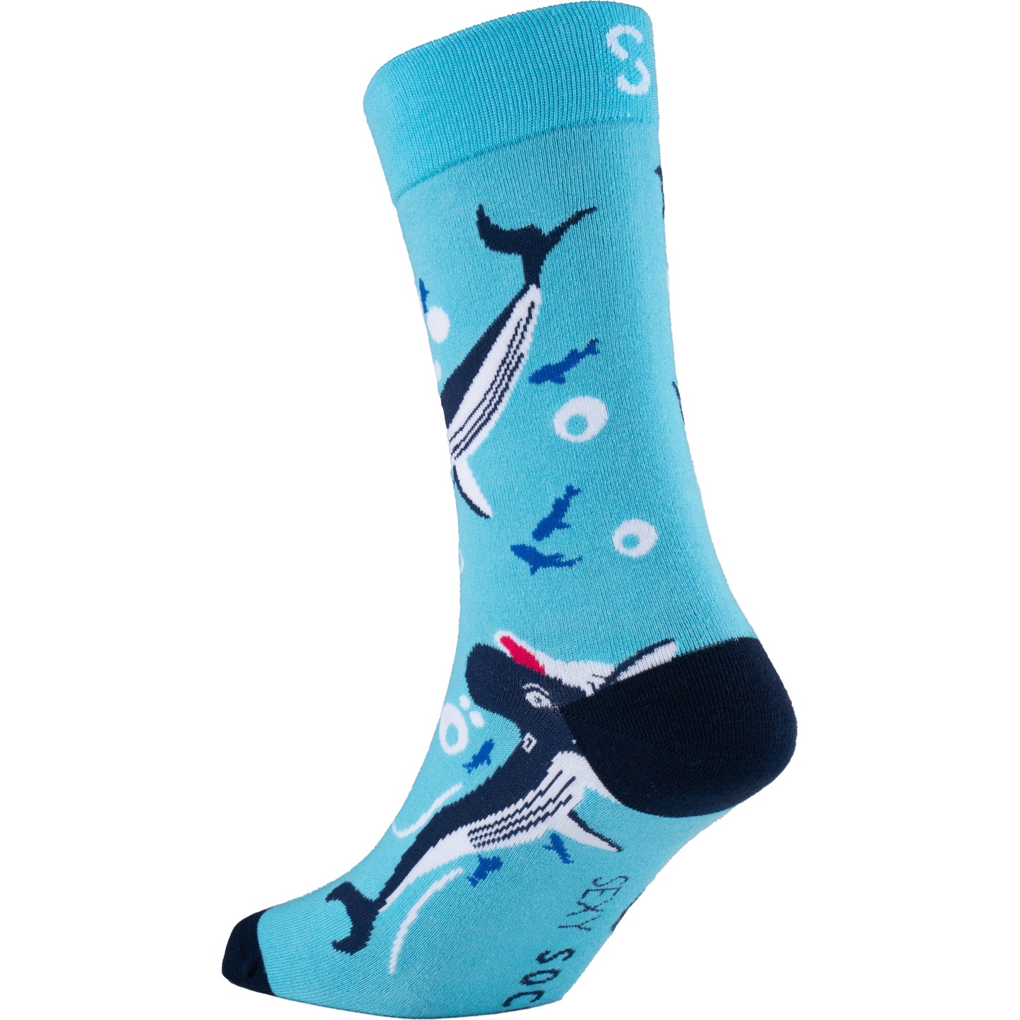 Whale of a Time Natural Bamboo Knit Socks