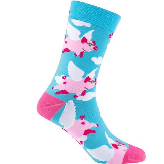 When Pigs Fly Natural Bamboo Knit Socks