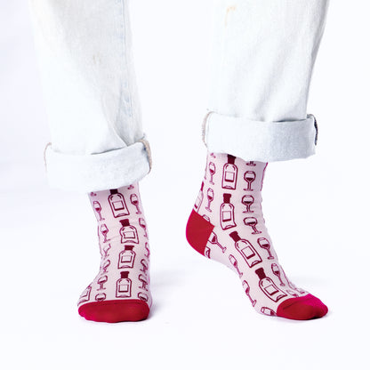 Wine o'clock Natural Bamboo Knit Socks