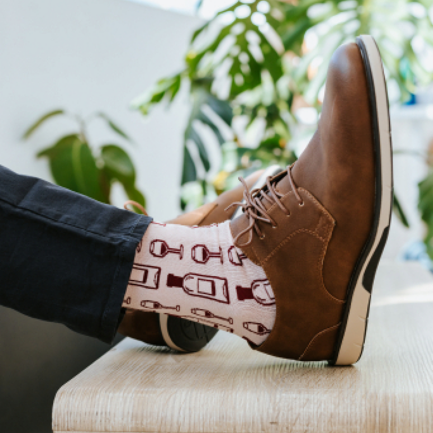 Wine o'clock Natural Bamboo Knit Socks